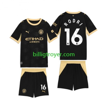 Billige Fotballdrakter Manchester City Rodri 16 Barn Bortedraktsett 2026/27 Kortermet